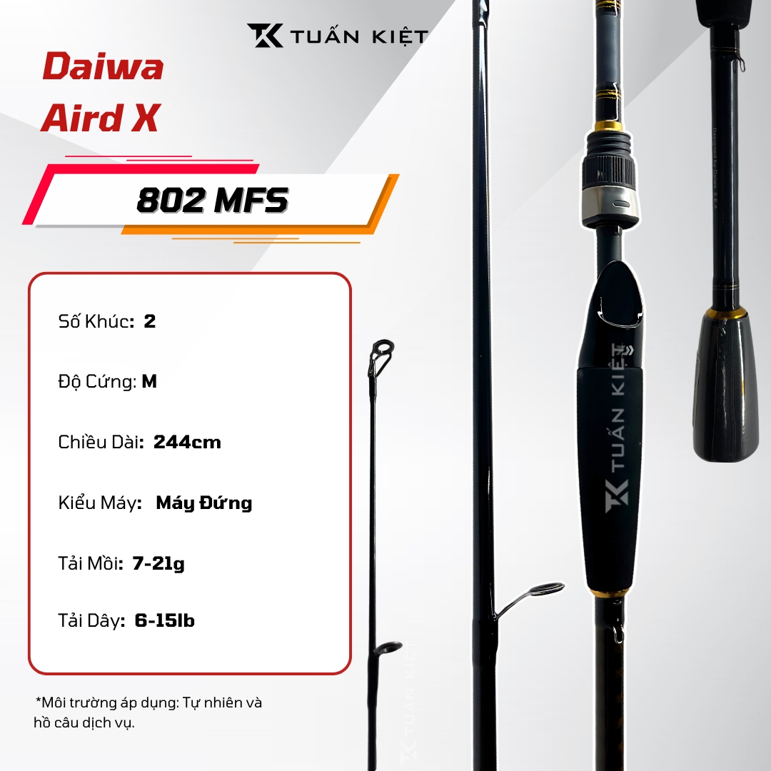 Cần lure máy đứng Daiwa AIRD X 2 khúc cắm