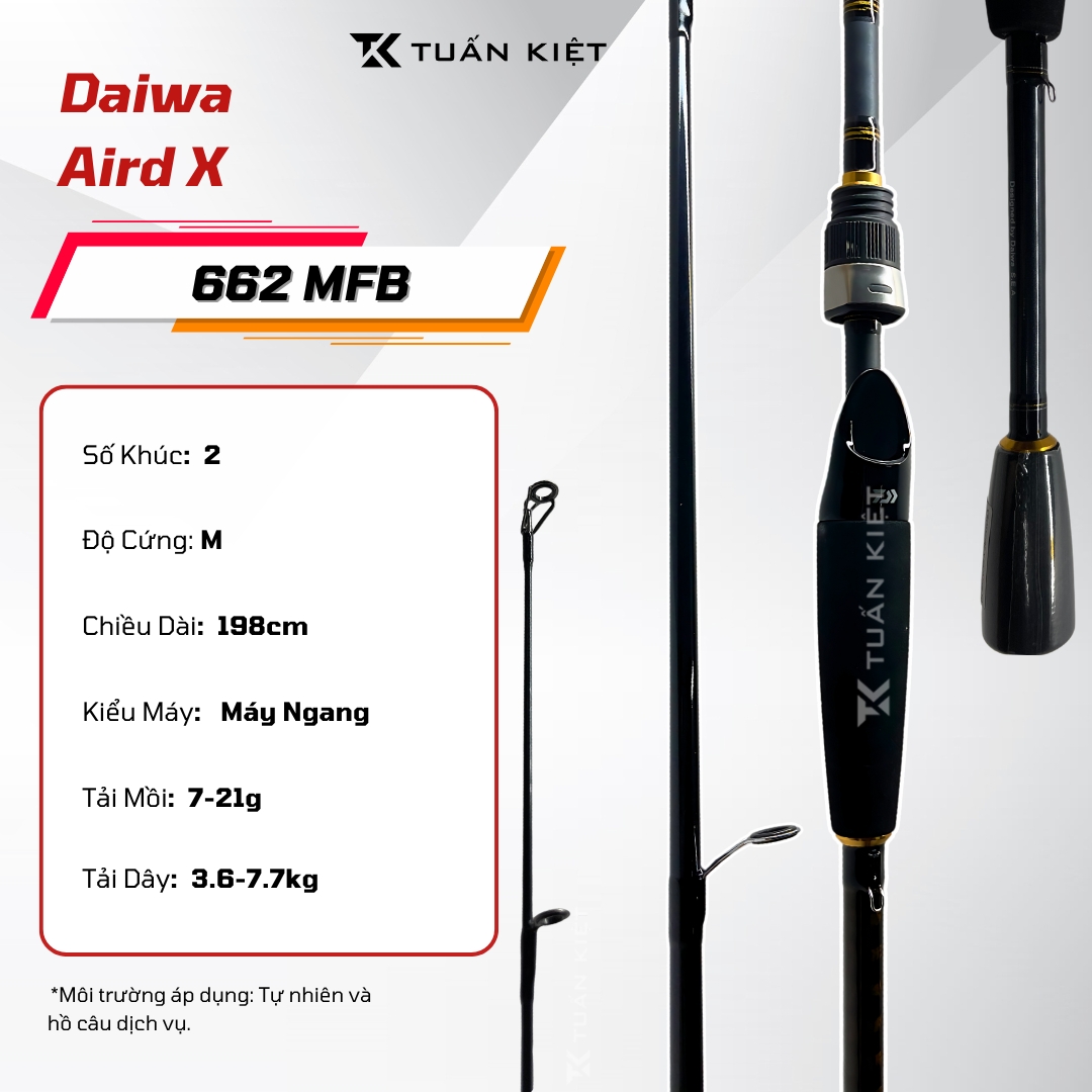 Cần lure máy đứng Daiwa AIRD X 2 khúc cắm