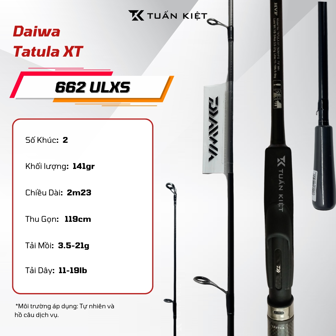 Cần Lure 2khúc  Daiwa 22 Tatula XT