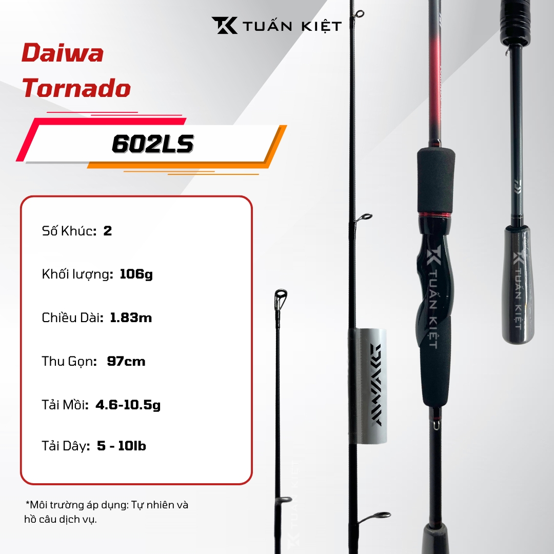 Cần lure máy đứng Daiwa Tornado 702MS/602MS/602LS-SD - New 2020