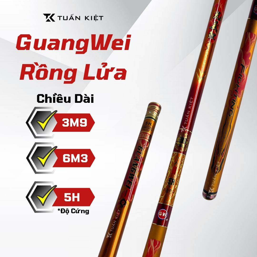 Cần câu tay Gw rồng lửa 5H