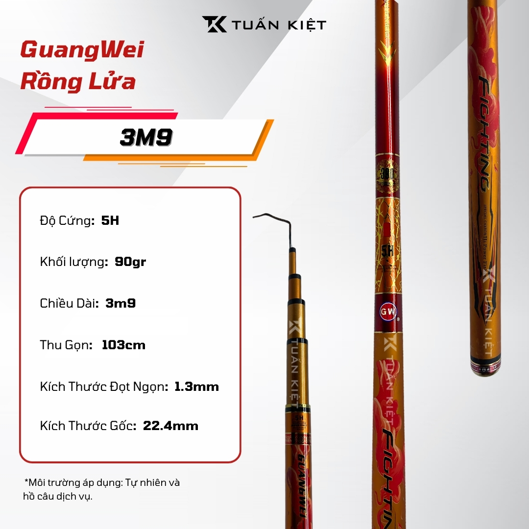 Cần câu tay Gw rồng lửa 5H