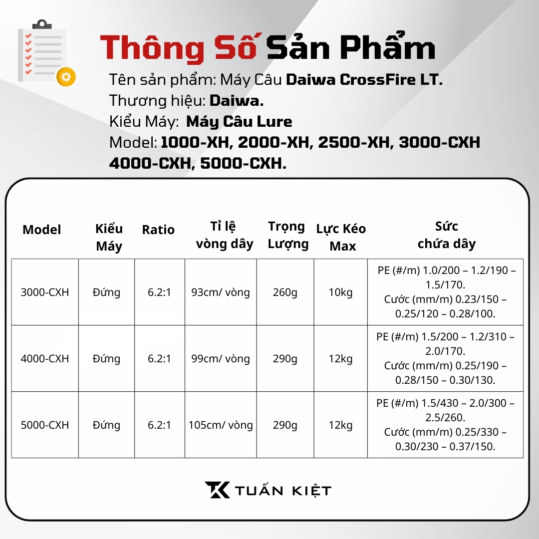 Máy Câu Daiwa Crossfire LT