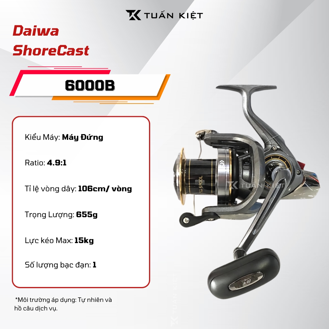 Máy Câu Cá Daiwa SHORECAST 5000B Cối Nông
