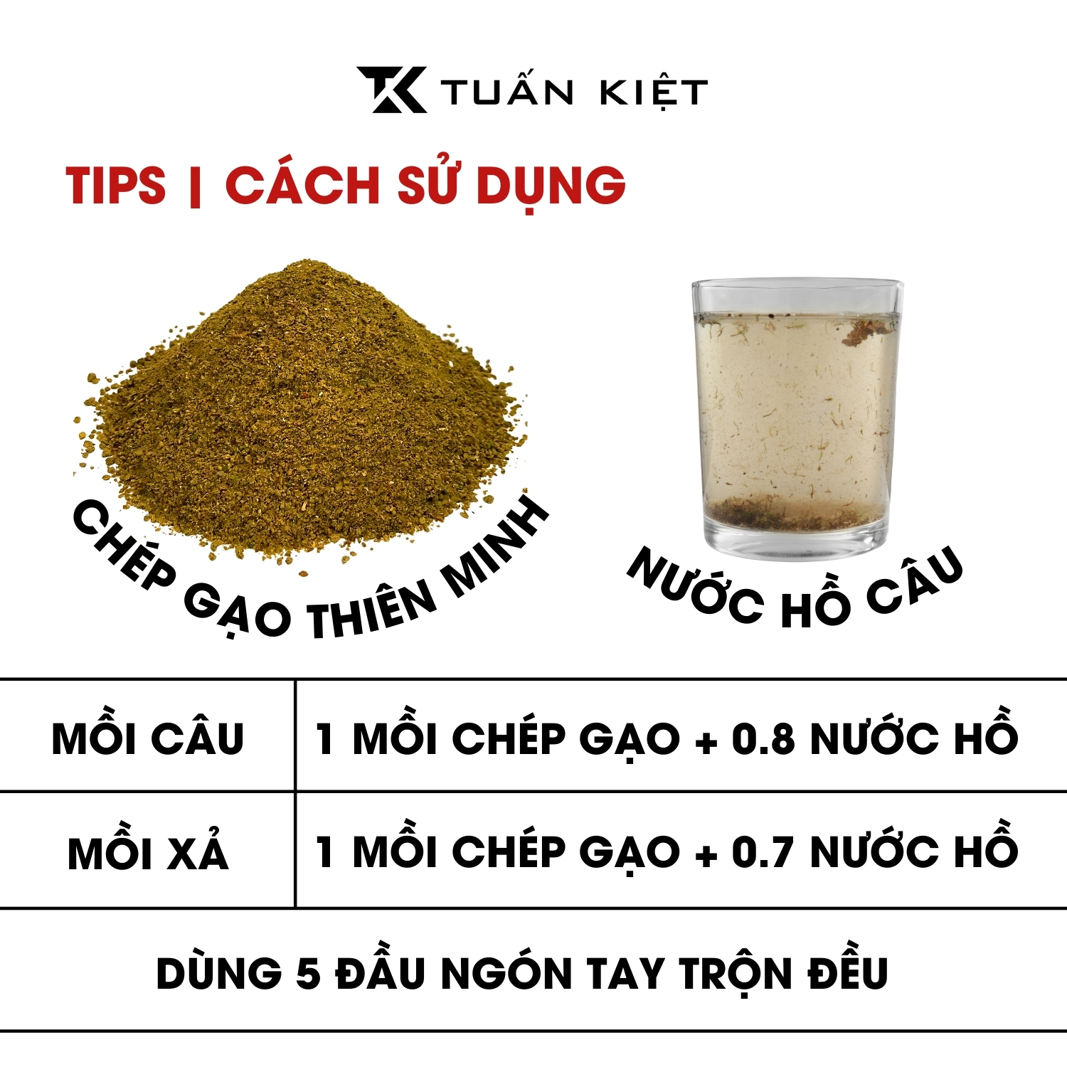 Cách sử dụng mồi Chép gạo Thiên MInh